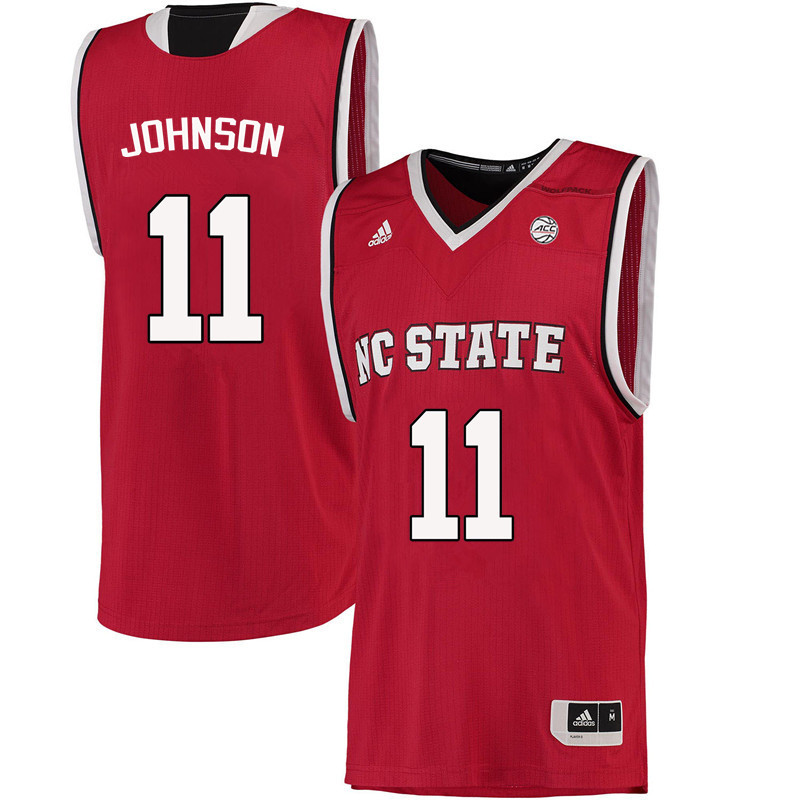 Men NC State Wolfpack #11 Markell Johnson College Basketball Jerseys-Red